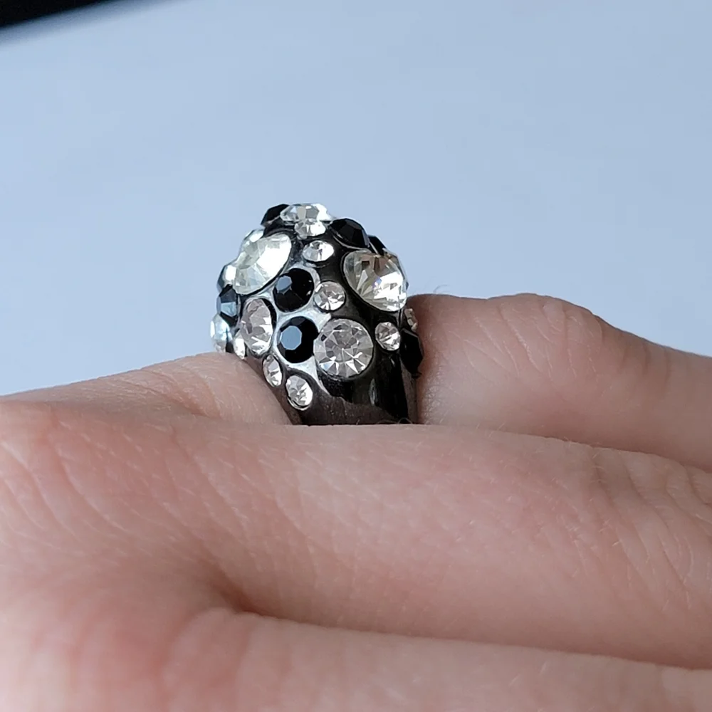 Rhinestone Dome Cluster Ring